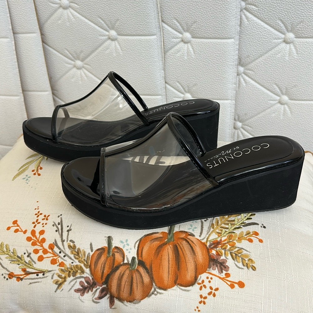 🌺🌺 NWT CLEAR TOP PLATFORM COCONUTS BY MATISSE SLEEPERS SIZE 9